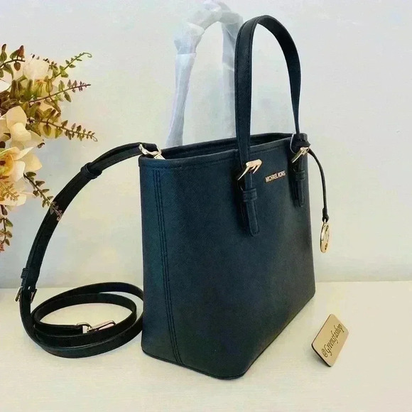 Michael Kors XS Jet Set Travel Carryall Top Zip Tote Black - Picture 4 of 11